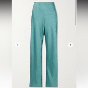VINCE Crinkle Satin Pants in Blue Size XL